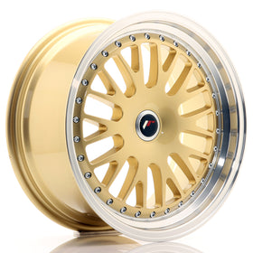 JR Wheels JR19 17x8 ET-20-0 BLANK Gold w/Machined Lip