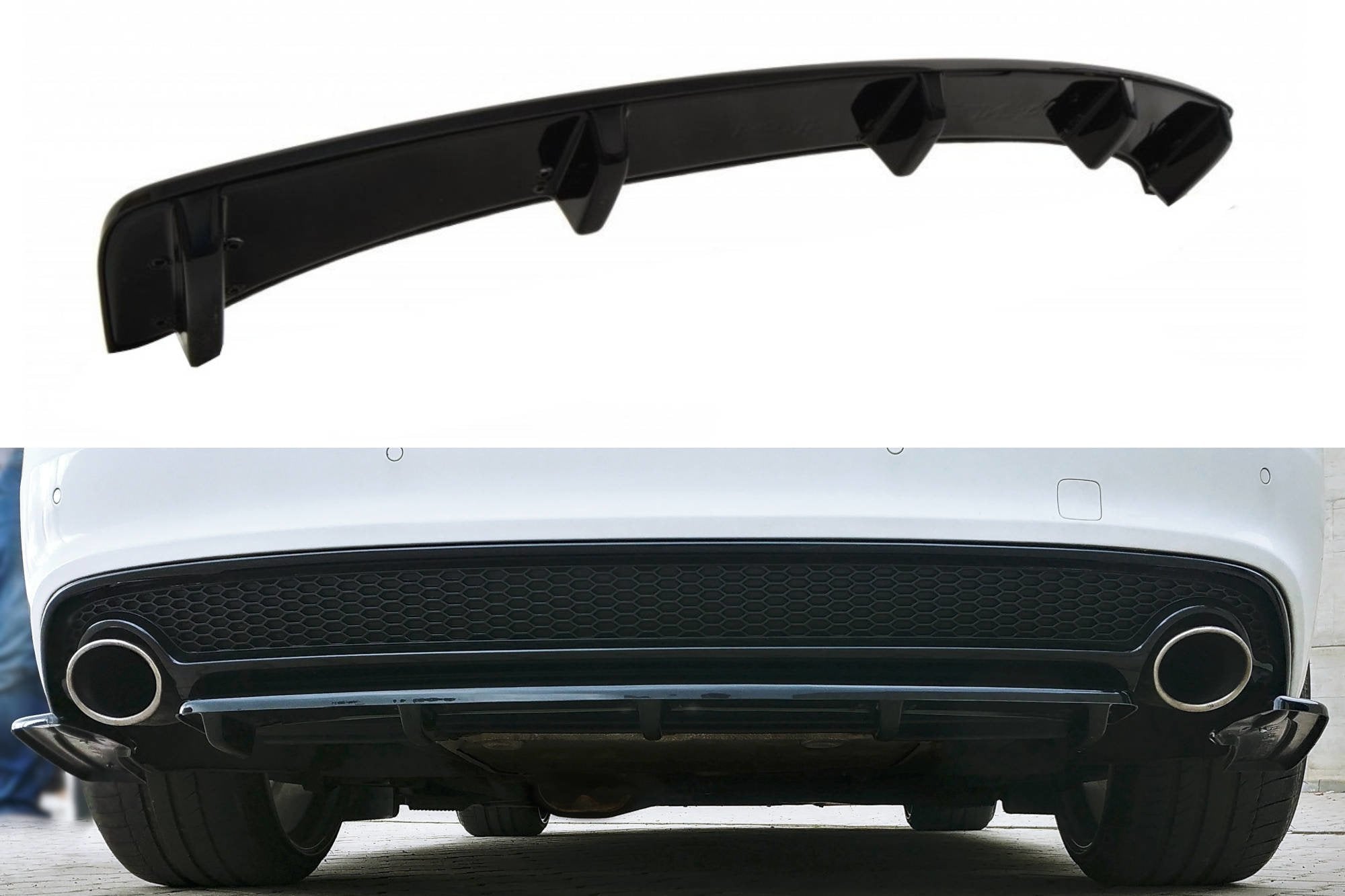 Rear Splitter AUDI A5 S-LINE FACELIFT (with a vertical bar)