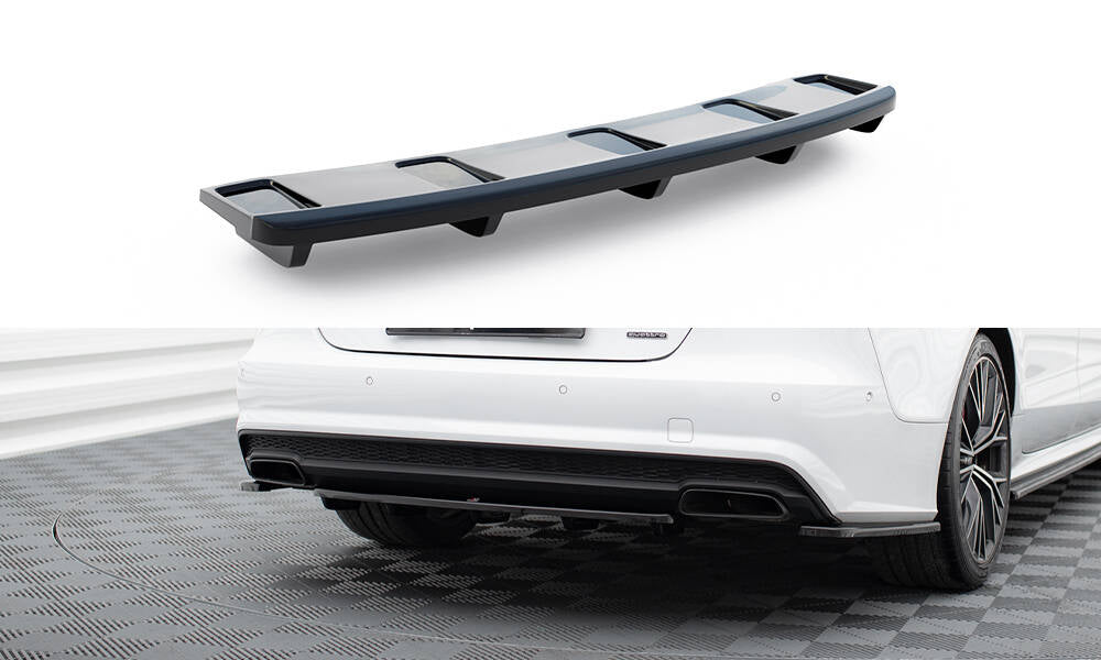 CENTRAL REAR SPLITTER AUDI A7 S-LINE (FACELIFT) (with vertical bars)