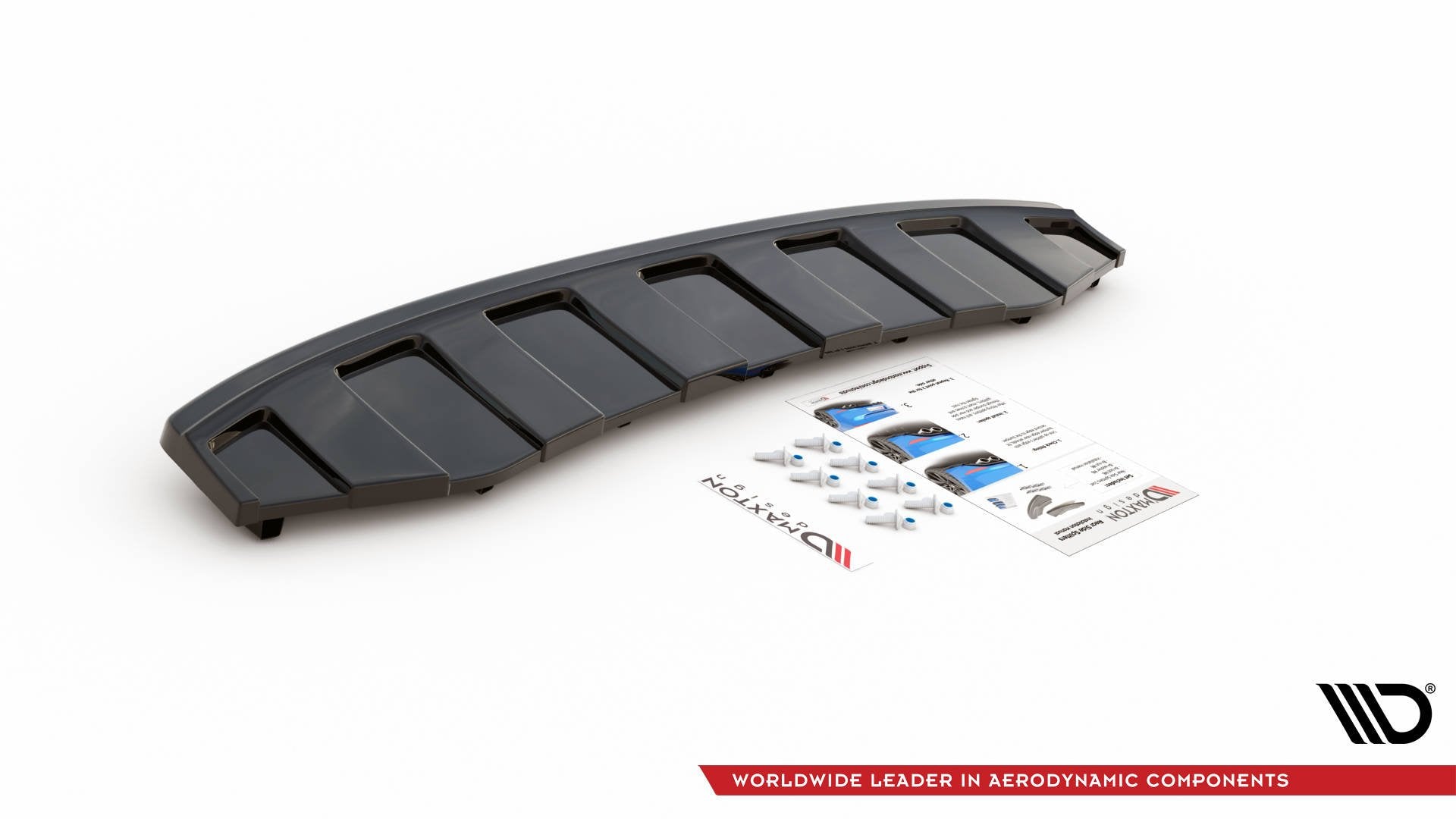 CENTRAL REAR SPLITTER AUDI A6 C7 S-LINE AVANT EXHAUST 2x1 (with vertical bars)