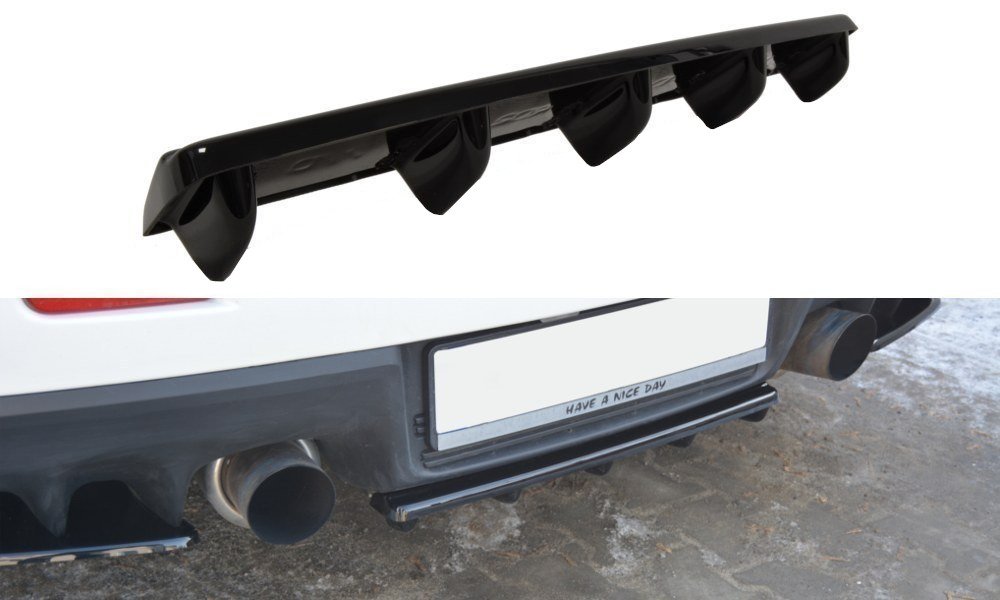 CENTRAL REAR SPLITTER Mitsubishi Lancer Evo X (with vertical bars)