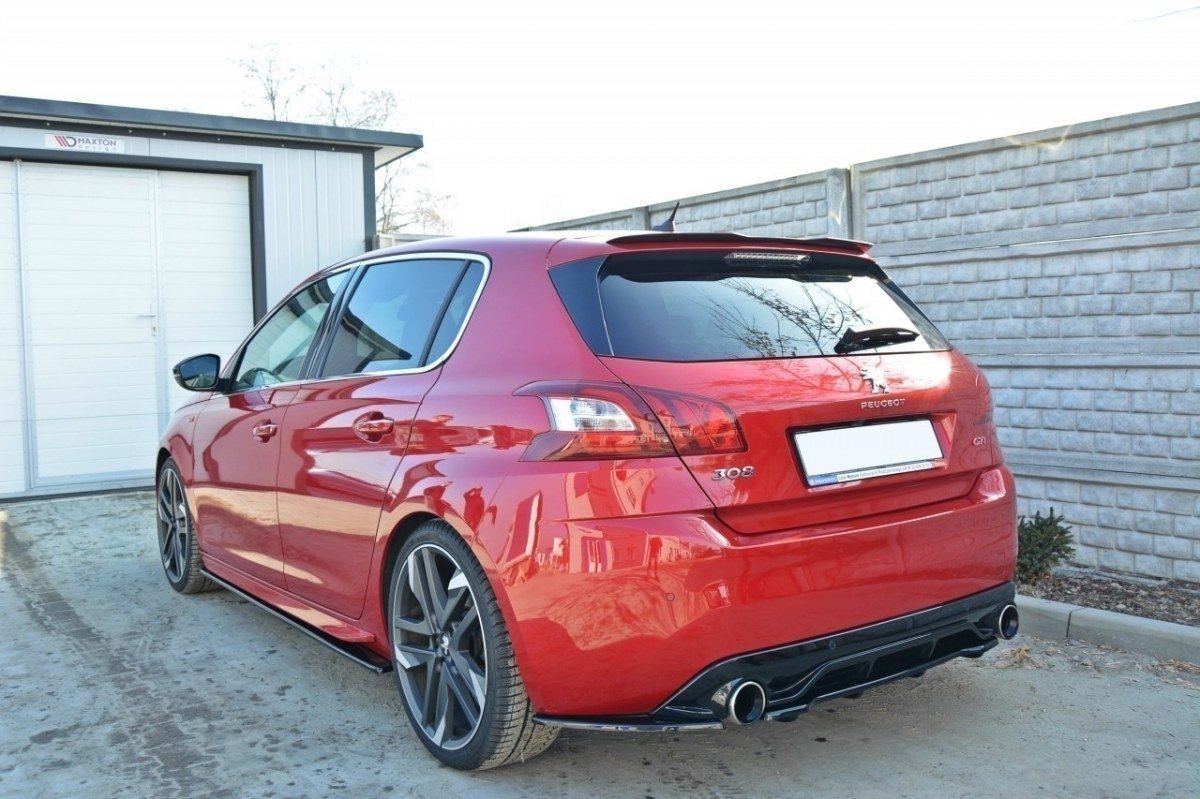 CENTRAL REAR SPLITTER PEUGEOT 308 II GTI (with vertical bars)