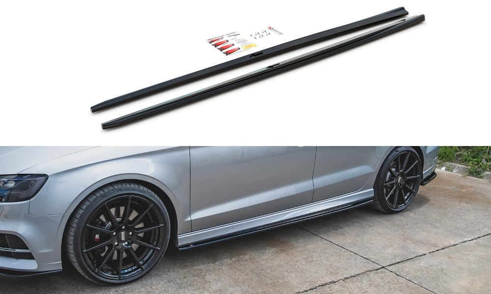 Side Skirts Diffusers V.2 Audi S3 / A3 S-Line Sedan 8V Facelift