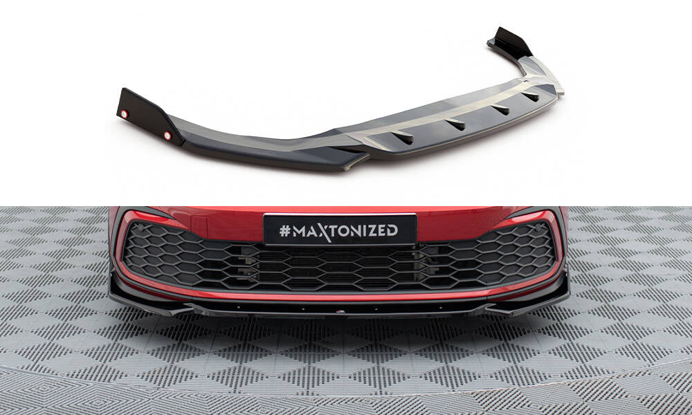 Front Splitter V.2 + Flaps Volkswagen Golf GTI / GTE / GTD / R-Line Mk8