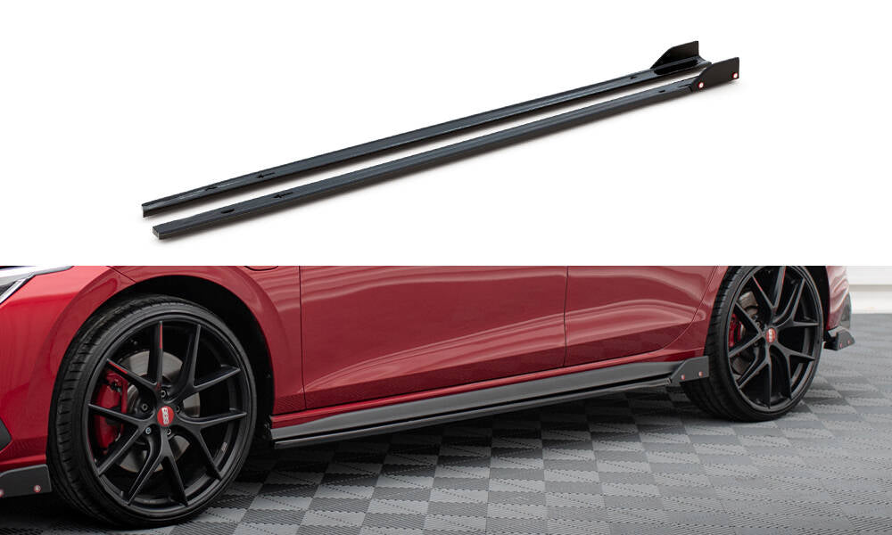 Side Skirts Diffusers V.2 + Flaps Volkswagen Golf GTI / GTE / GTI Clubsport / GTD / R-Line Mk8