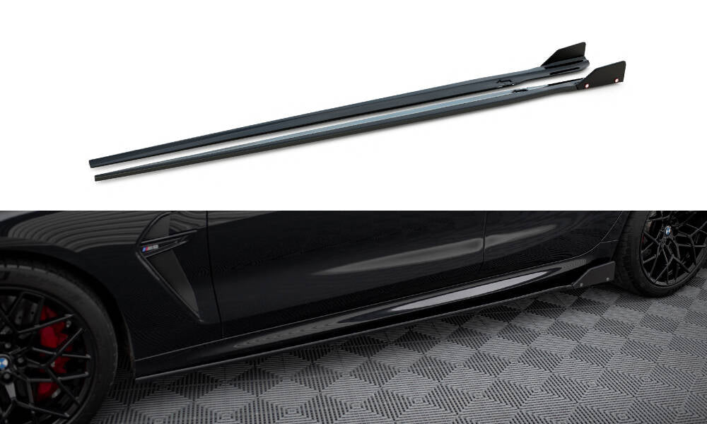 Side Skirts Diffusers V.1 + Flaps BMW M8 Gran Coupe F93 / 8 Gran Coupe M-Pack G16