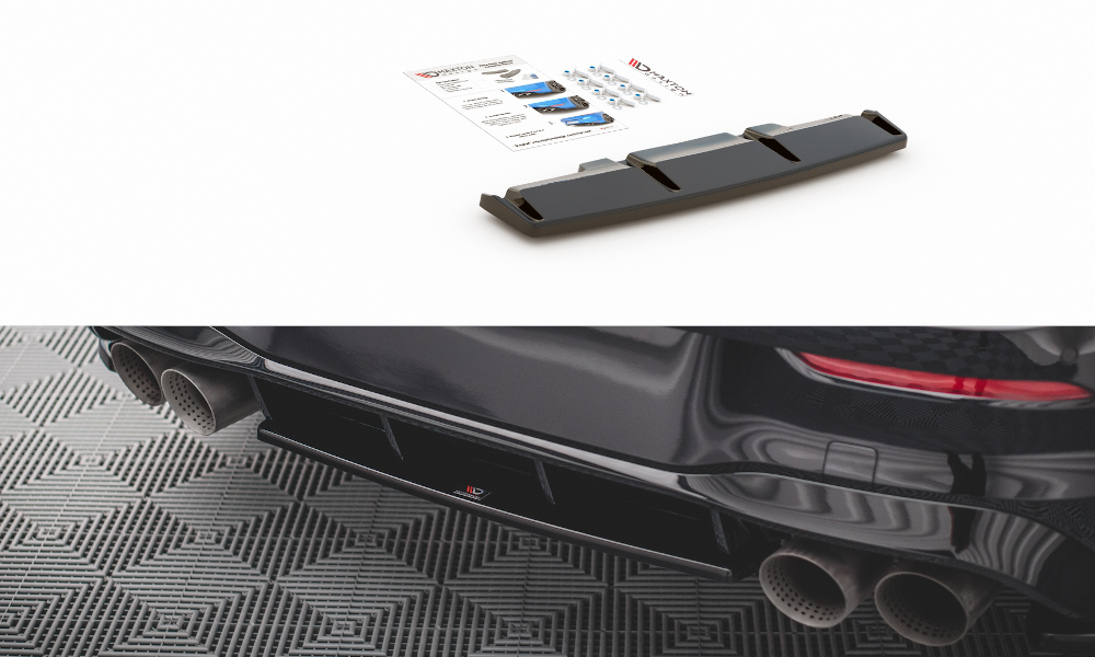 Central Rear Splitter for Volkswagen Golf R Mk8