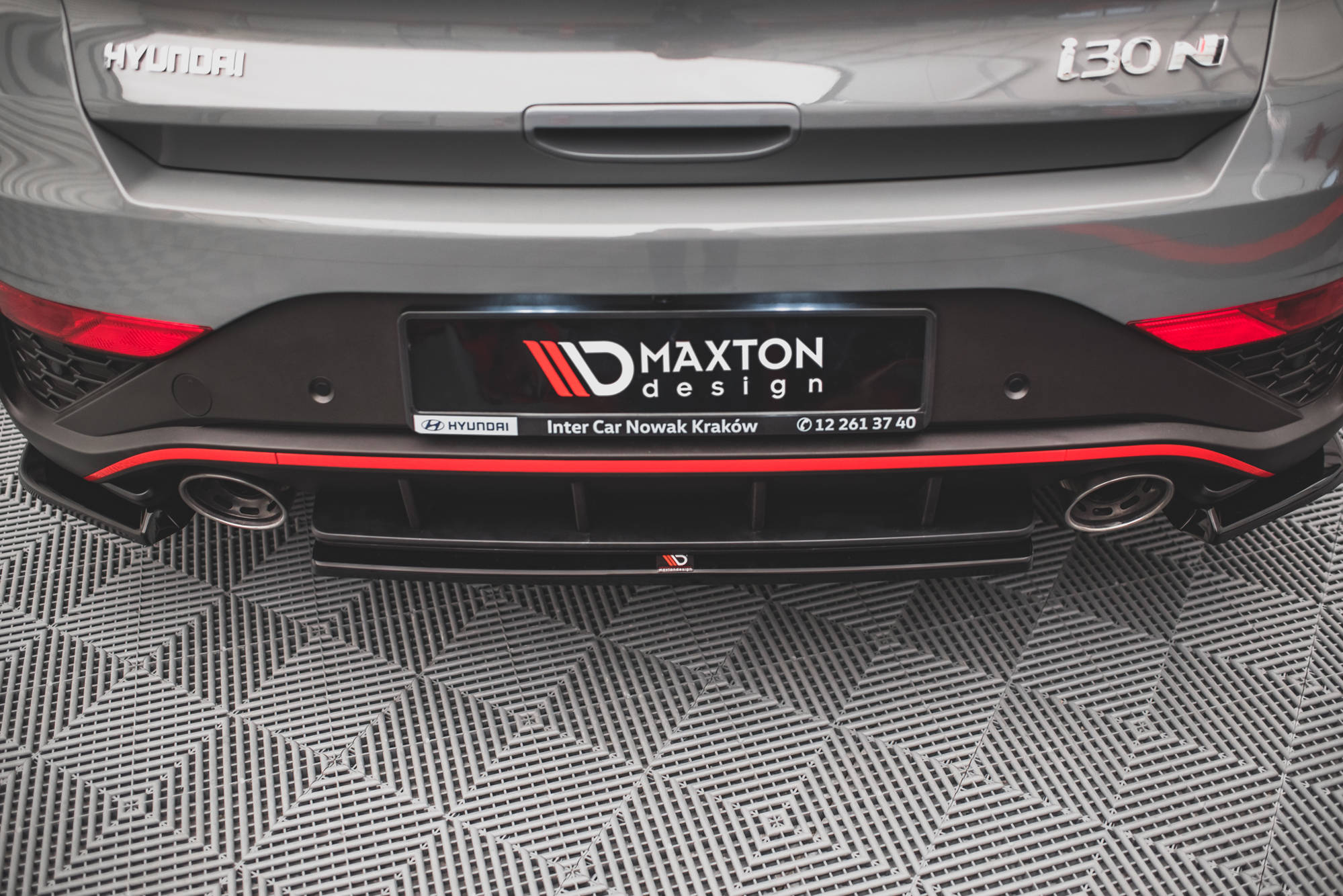 Central Rear Splitter for Hyundai I30 N Hatchback Mk3 Facelift