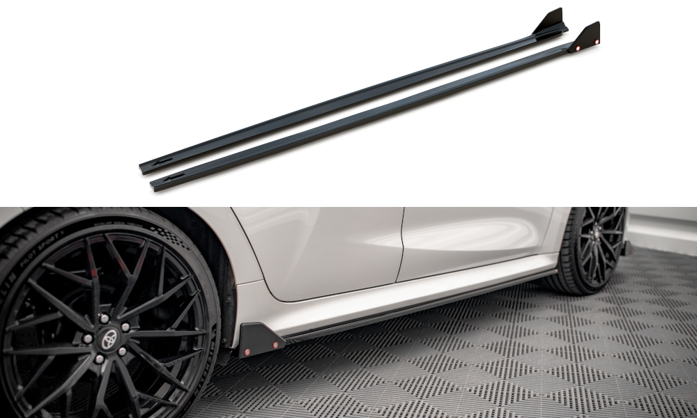 Side Skirts Diffusers  V.1 + Flaps Toyota Yaris Mk4