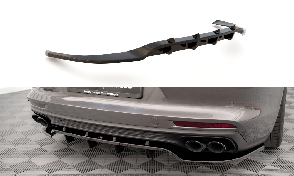 Central Rear Splitter (with vertical bars) Porsche Panamera Turbo S E-Hybrid / Panamera E-Hybrid / Panamera 4S 971