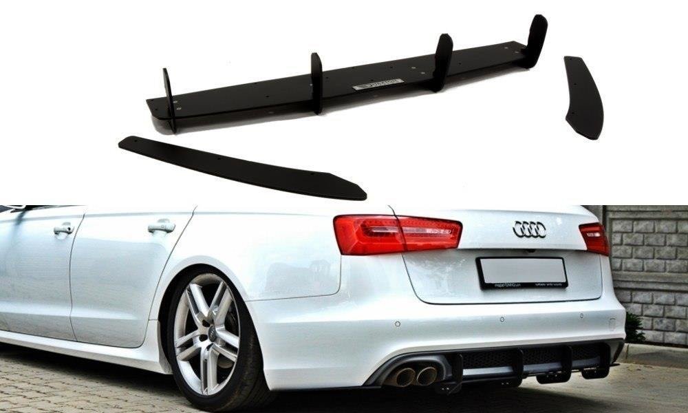 Rear Diffuser & Rear Side Splitters Audi A6 S-Line C7 (exhaust 1x2)