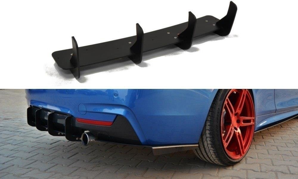 REAR DIFFUSER & REAR SIDE SPLITTERS for BMW 4 Coupe / Gran Coupe / Cabrio M-Pack F32 / F36 / F33