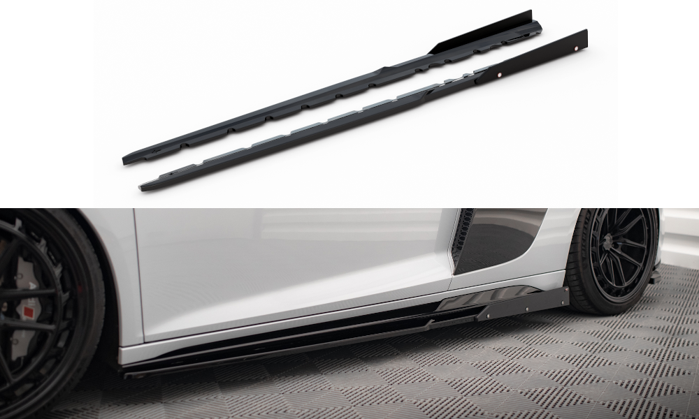 Side Skirts Diffusers  V.2+ Flaps Audi R8 Mk2 Facelift