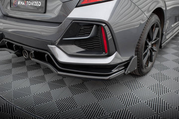 Rear Splitter V.1 (with vertical bars) + Flaps Honda Civic Sport Mk 10 Facelift - 0
