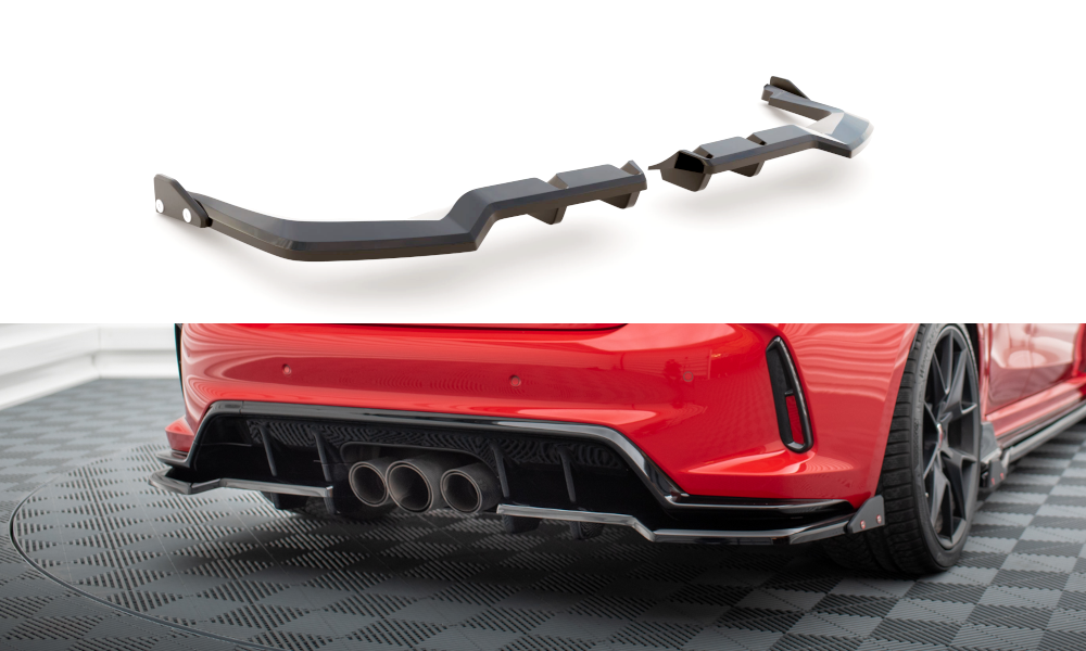 Rear Splitter (with vertical bars) V.1 + Flaps Honda Civic Type-R Mk 11