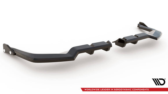 Central Rear Splitter (with vertical bars) V.1 + Flaps Honda Civic Type-R Mk 11