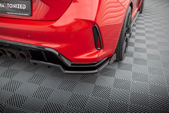 Central Rear Splitter (with vertical bars) V.1 + Flaps Honda Civic Type-R Mk 11