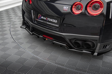 Central Rear Splitter (with vertical bars) Nissan GTR R35 Facelift - 0