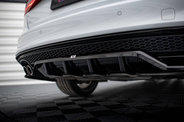 Central Rear Splitter (with vertical bars) Audi A4 Competition B8 Facelift - 0
