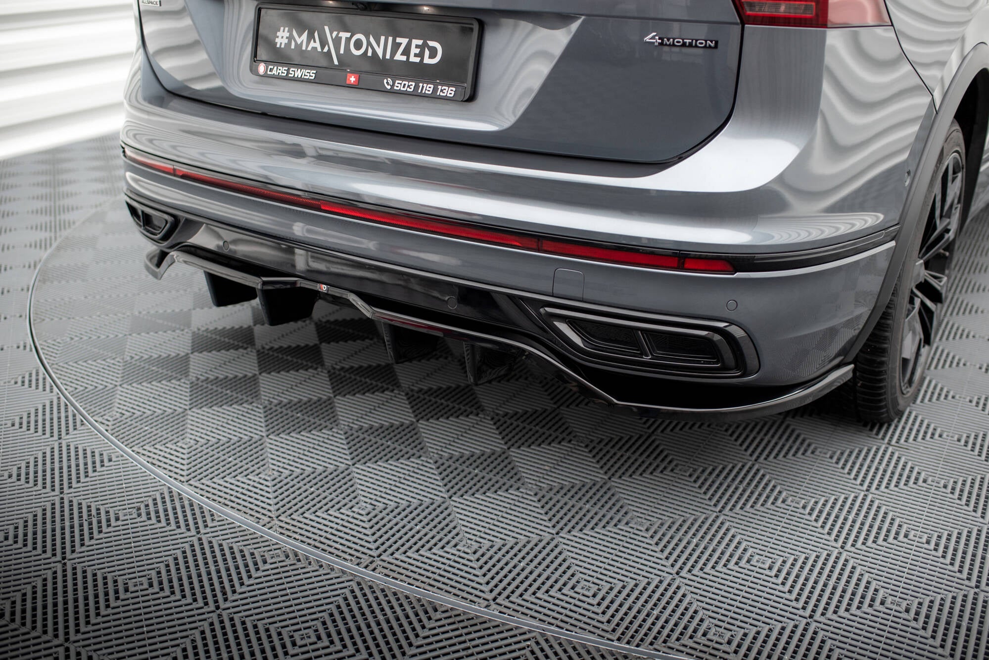 Rear Splitter (with vertical bars) Volkswagen Tiguan Allspace R-Line Mk2 Facelift