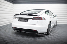 Rear Splitter (with vertical bars) V.1 Tesla Model S Plaid Mk1 Facelift - 0