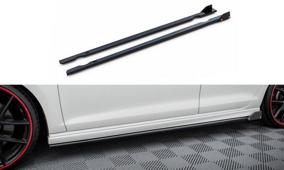 Side Skirts Diffusers V.3 + Flaps Volkswagen Golf R / R-Line Mk7