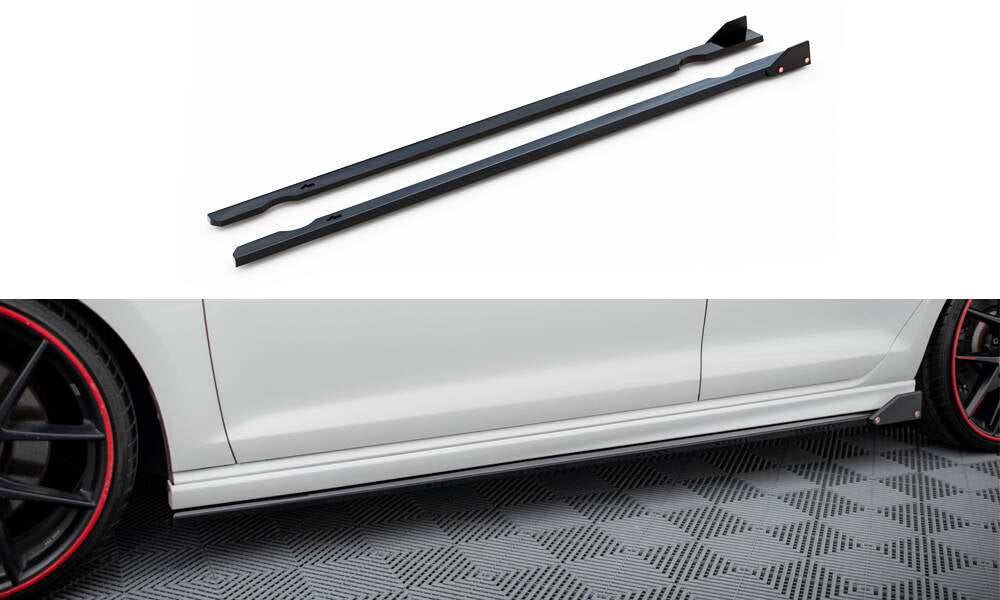 Side Skirts Diffusers V.3 + Flaps Volkswagen Golf R Mk7