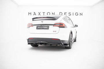 Rear Splitter (with vertical bars) V.2 Tesla Model X Mk1 Facelift - 0