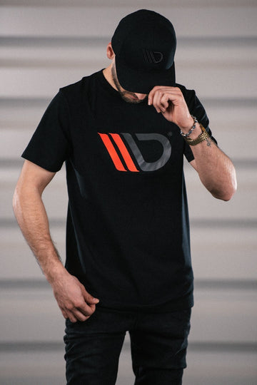 Black T-shirt with red logo - 0