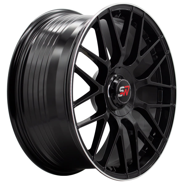 SPACWHEELS F083 8,5X19" 5X112 ET40 CB73,1 BLACK GLOSS / LIP ALUM