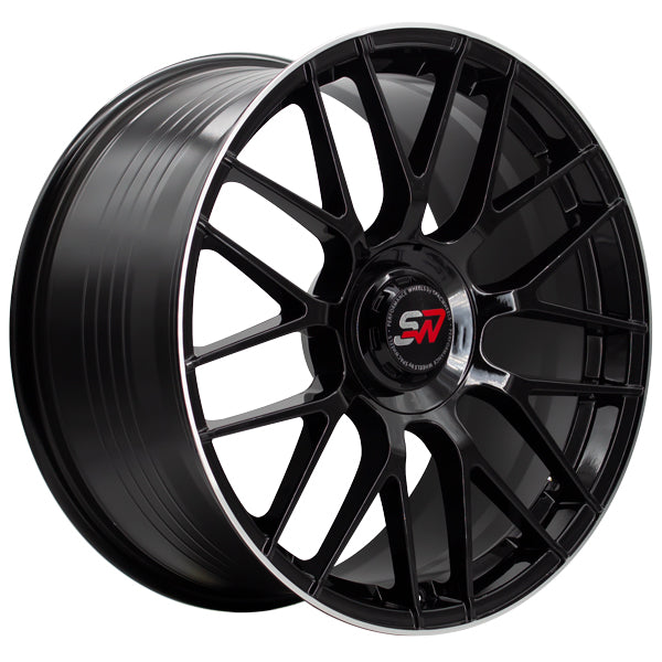 SPACWHEELS F083 9,5X19" BLANK ET40 CB73,1 BLACK GLOSS / LIP ALUM