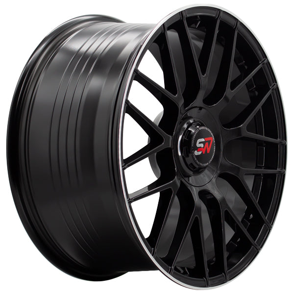 SPACWHEELS F083 9,5X19" BLANK ET40 CB73,1 BLACK GLOSS / LIP ALUM