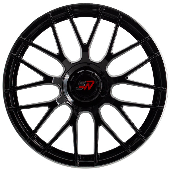 SPACWHEELS F083 9,5X19" BLANK ET40 CB73,1 BLACK GLOSS / LIP ALUM