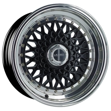 LENSO WHEELS BSX 8,0X15" 5X100 ET25 CB73,1 NEGRO ARO PULIDO - 0