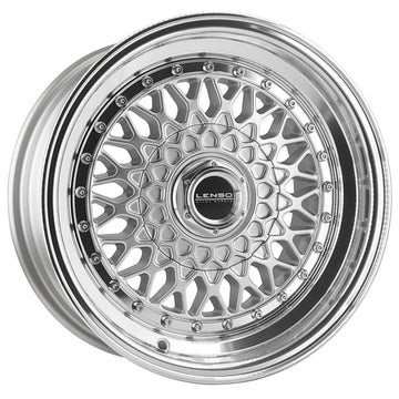 LENSO WHEELS BSX 8,0X15" 4X100 ET25 CB73,1 PLATA ARO PULIDO - 0