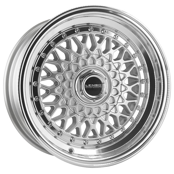 LENSO WHEELS BSX 8,0X15" 4X100 ET25 CB73,1 PLATA ARO PULIDO