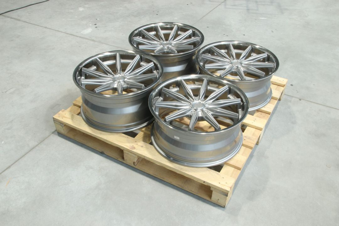 Set of CVR8 20x8,5 ET35 + 20x9,5 ET40 5x120 Brushed Titanium