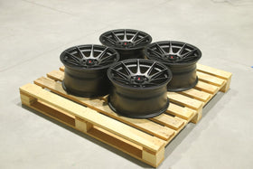 Set of JR11 16x8 ET25 4x100/114 Matt Black