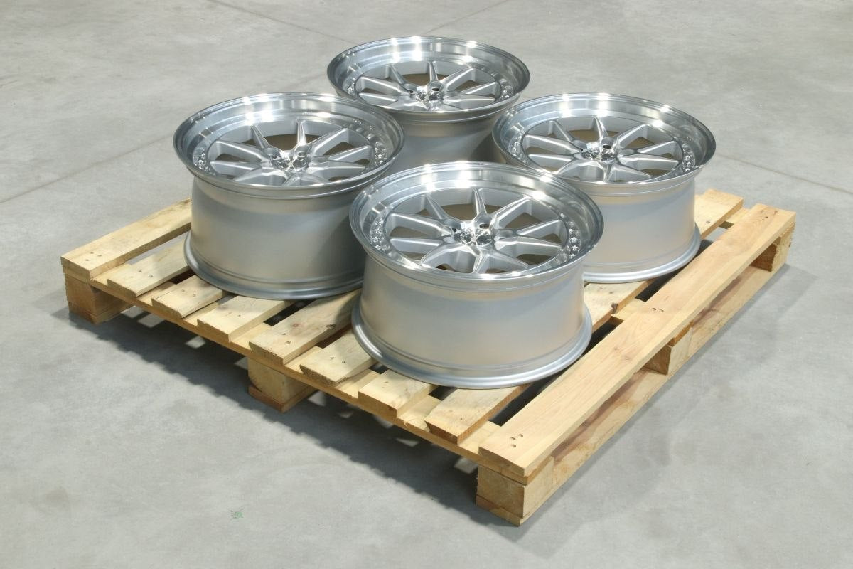 Set of JR39 18x8,5 ET30 + 18x9,5 ET15 5x120 Silver Machined Face