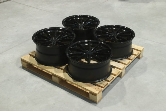 Set of JR37 20x9 ET32 + 20x10 ET45 5x112 Gloss Black