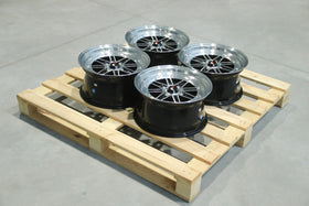 Set of JR31 15x7,5 ET20 4x110 Gloss Black Machined Face