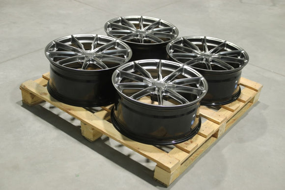 Set of JR37 20x9 ET30 5x112 Hyper Black