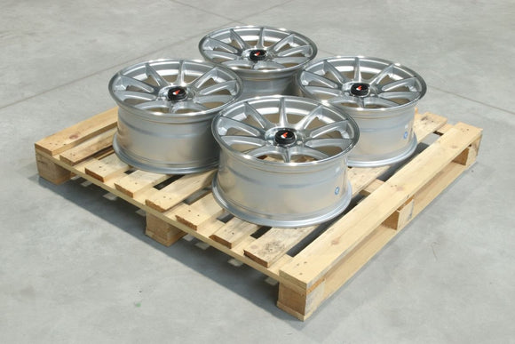 Set of JR11 17x8 ET35 5x100 Silver Machined Face