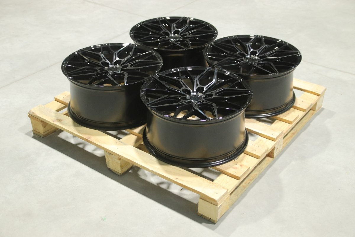 Set of JR46 19x9 ET38 5x112 Black Machined w/Tinted Face