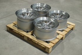 Set of JR40 19x9,5 + 19x11 ET22 5x114,3 Silver Machined Face