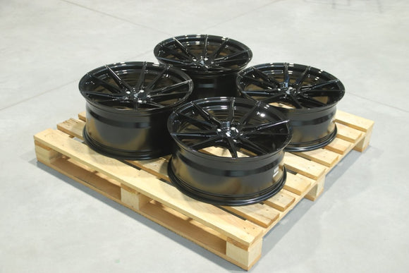 Set of JR21 19x8 + 19x9 ET35 5x112 Gloss Black