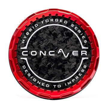 Concaver Premium Center Cap - Forged Carbon - Red Anodized