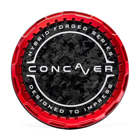 Concaver Premium Center Cap - Forged Carbon - Red Anodized