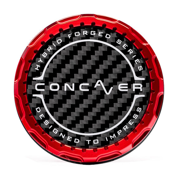 Concaver Premium Center Cap - Classic Carbon - Red Anodized