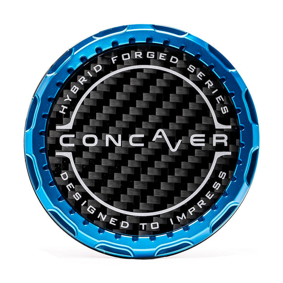 Concaver Premium Center Cap - Classic Carbon - Blue Anodized